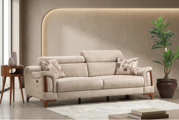 Three-seater sofa couch living room designer furniture modern upholstery textile