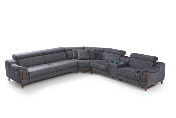 Gray corner sofa living room luxury sofa L-shape modern design furniture textile