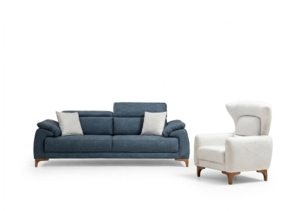 Complete Sofa Couch Three-Seater White Armchair Living Room Sofa Set 3-piece