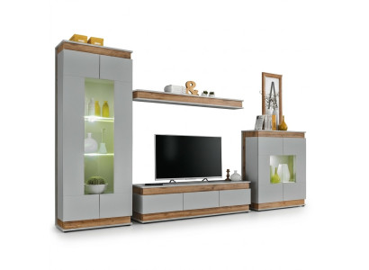 Gray design wooden TV furniture for living room 4 pieces