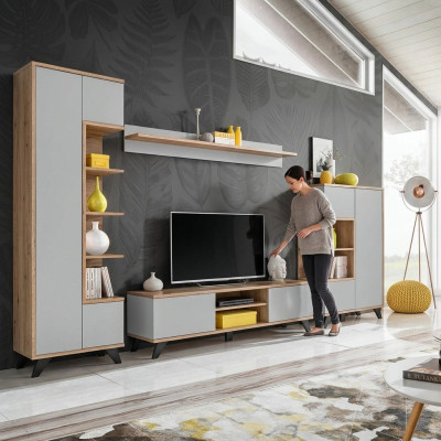 Modern 4-piece wall living room TV shelf set