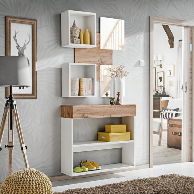 Luxury shoe furniture set for entrance with modern wooden design