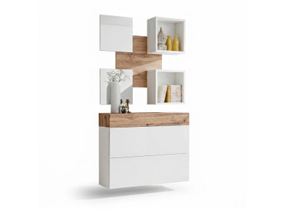 Complete luxury entrance set with modern mirror and shelf