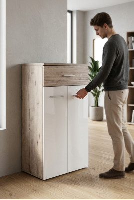 Modern luxury gray wooden wardrobe