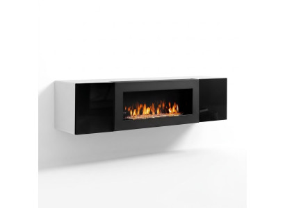 Design wardrobe for living room with fireplace modern wooden furniture