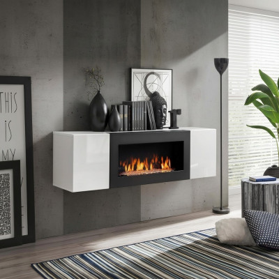 Luxury built-in wardrobe with fireplace living room furniture suspended wardrobe design decoration