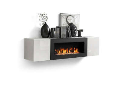 Luxury built-in wardrobe with fireplace living room furniture suspended wardrobe design decoration