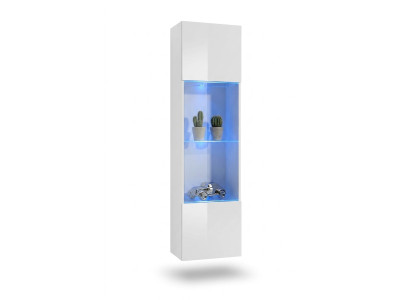 Luxury white display cabinet for living room, wall-mounted display cabinet, designer wooden furniture