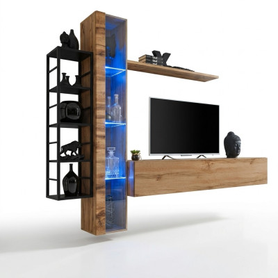 Brown designer living wall luxury living room furniture complete set sideboard furniture