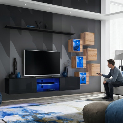 Wooden furniture modern wall unit designer living room furniture TV stand wall cabinet