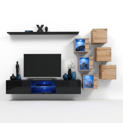Wooden furniture modern wall unit designer living room furniture TV stand wall cabinet