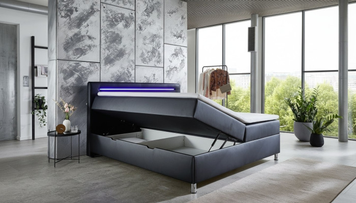 Box spring bed double bed upholstered furniture artificial leather designer double luxury design