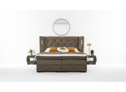 2x Nightstands Bedroom Complete 3-piece Luxury Bed Modern Furniture Wood