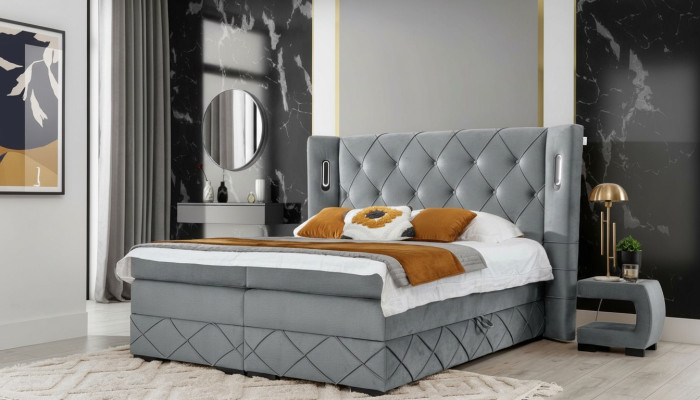 Bedroom set bed 2x nightstand modern complete luxury furniture wood furnishing