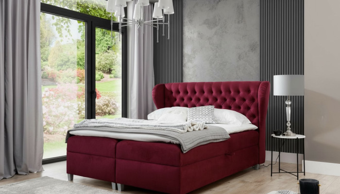 Luxury box spring bed double beds wood furnishings upholstered bed modern design