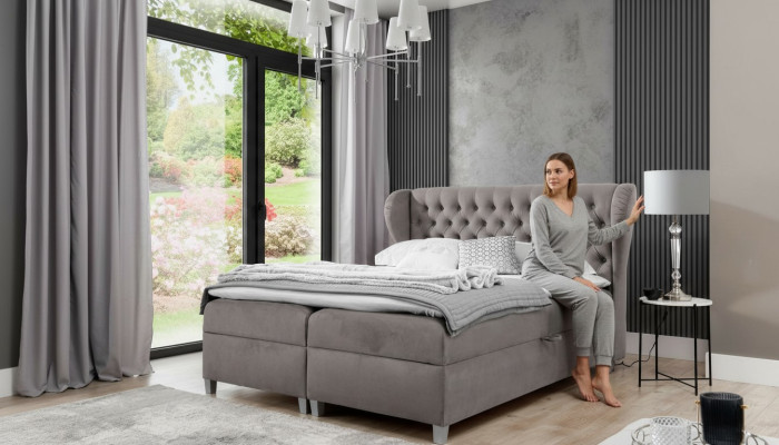 Chesterfield box spring bed luxury bedroom furniture modern upholstered bed
