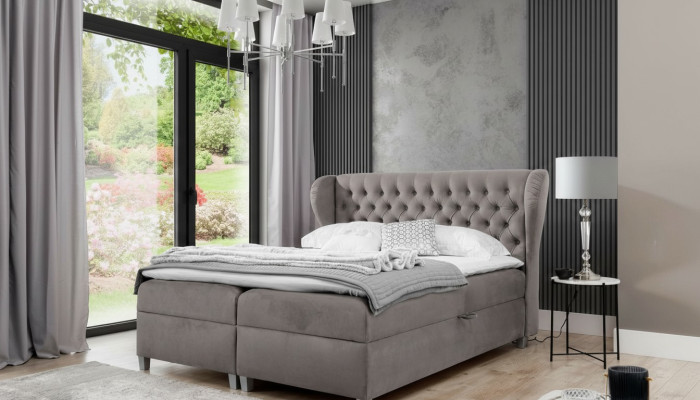Chesterfield box spring bed luxury bedroom furniture modern upholstered bed