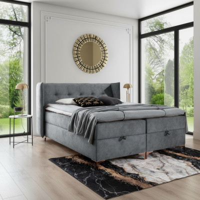 Box spring bed 160x200cm upholstery furniture luxury bed bedroom style modern