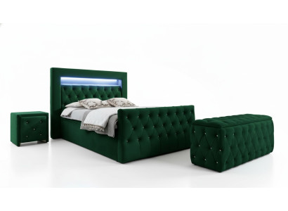 Green bedroom set complete set double bed stool consoles