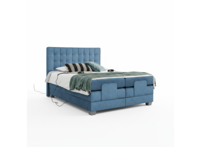 Blue Bed Bedroom Double Bed Furnishings Upholstered Bed Modern Interior