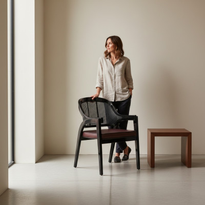 Black wooden chair design dining room armchair new furniture chair