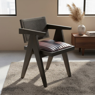 Wood chair design brown armchair dining room furniture seating furnishing new