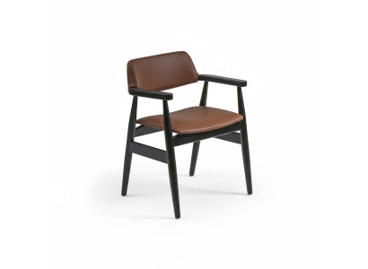 Design armchair dining room black furniture wooden chair new seat
