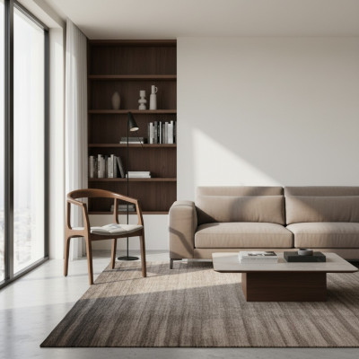 Brown chair with armrests modern dining room wooden chair interior design