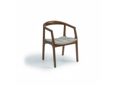 Brown chair with armrests modern dining room wooden chair interior design