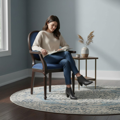 Classic style new dining chair, upholstered seat chair with armrests furniture