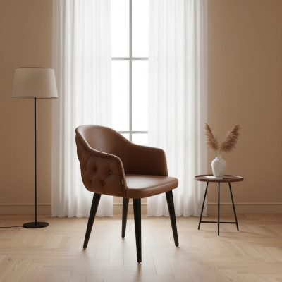 Chesterfield chair with armrests designer dining room modern furniture