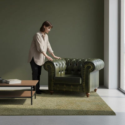 Chesterfield Armchair Green Modern Design Seat New Furniture Living Room