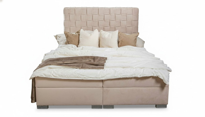 Upholstered bed beds beige upholstery designer luxury design 180x200 double bed