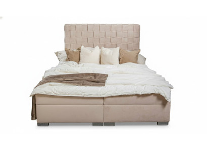 Upholstered bed beds beige upholstery designer luxury design 180x200 double bed