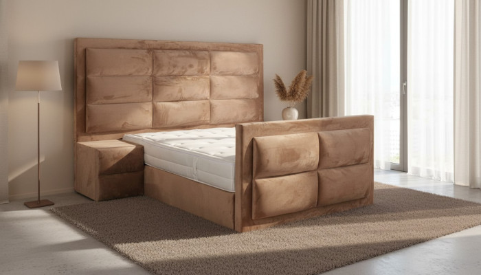 Luxury bedroom set nightstand bed 2-piece complete set design furnishing new