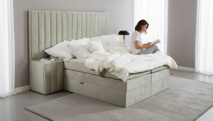 Luxury bedroom nightstand beds bed 3-piece complete set design furnishing