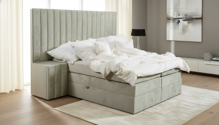 Luxury bedroom nightstand beds bed 3-piece complete set design furnishing