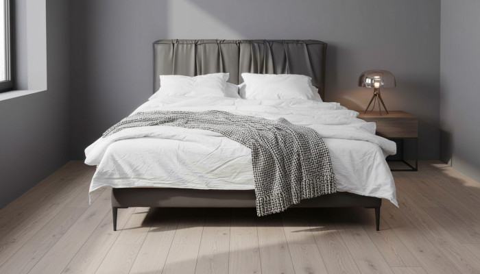 Gray double bed upholstery beds bed drawer design elegant fabric bed