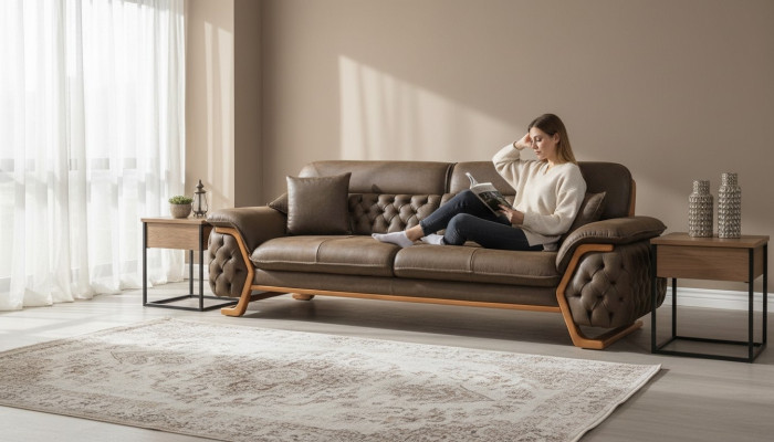 Sofa 3-seater Chesterfield couch upholstery living room sofas design adjustable