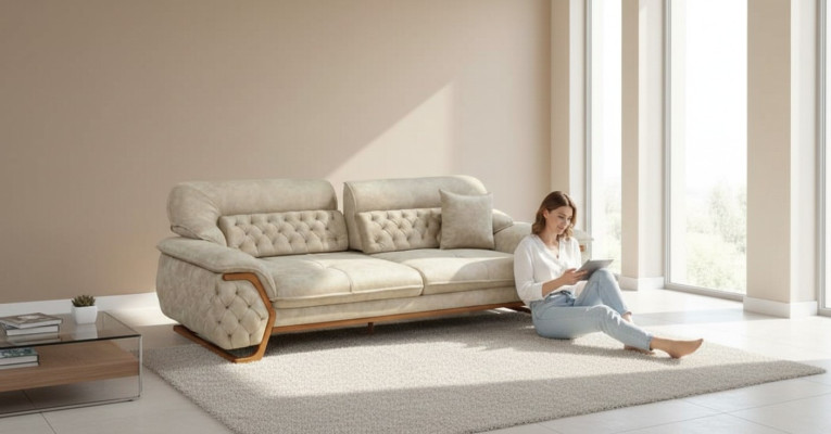 Chesterfield Adjustable Back Three-Seater Sofa Luxury Couch Furniture