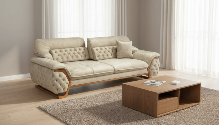 Chesterfield Adjustable Back Three-Seater Sofa Luxury Couch Furniture
