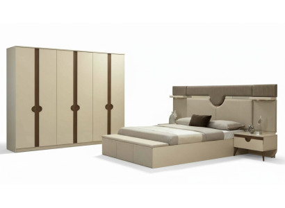 Stylish Furniture 4-Piece Bedroom Set Bed 2x Nightstand Wardrobe New