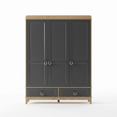 Wardrobe Grey Wood Cabinet Design Children's Room Wardrobes