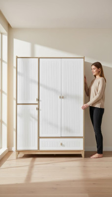 Stylish wardrobe white wooden closet design children's room furniture