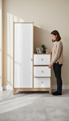 Luxurious wardrobe white wood closet design children's room novelty