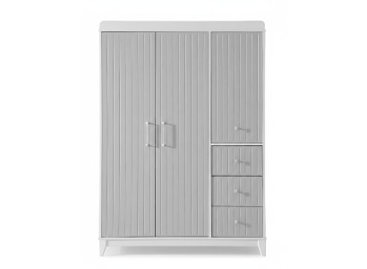 Modern children's room luxurious wardrobe in gray with plenty of storage space