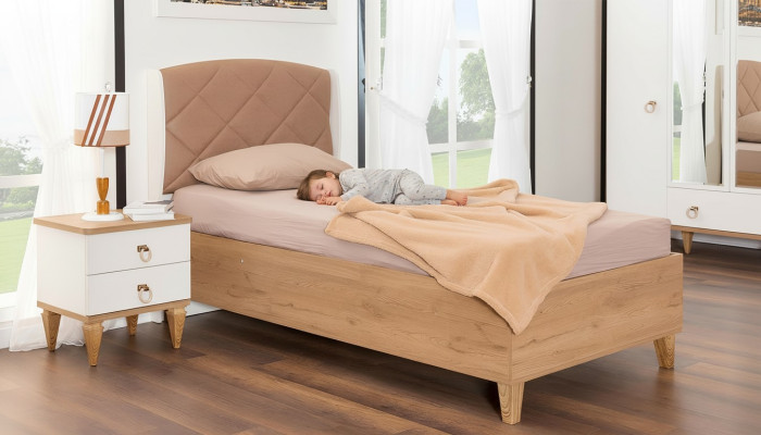 Brown cushion children's bed designer functional bed pull-out beds
