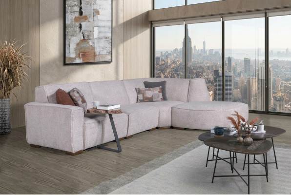 Exclusive white corner sofa L-shape living room designer couch modern furniture