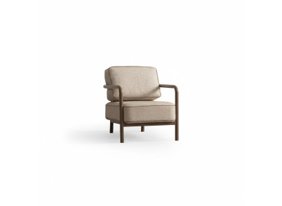 Modern beige single-seater designer living room armchair