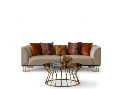 3-seater cushion exclusive beige living room luxury couches
